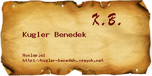 Kugler Benedek névjegykártya